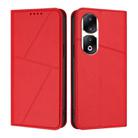 For Honor 90 Pro Strong Magnetic Frosted Flip Leather Phone Case(Red) - 1