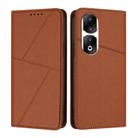 For Honor 90 Pro Strong Magnetic Frosted Flip Leather Phone Case(Coffee Color) - 1