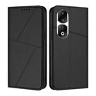For Honor 90 Pro Strong Magnetic Frosted Flip Leather Phone Case(Black) - 1