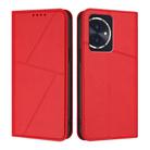 For Honor 100 Strong Magnetic Frosted Flip Leather Phone Case(Red) - 1