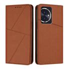 For Honor 100 Strong Magnetic Frosted Flip Leather Phone Case(Coffee Color) - 1