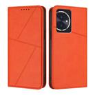 For Honor 100 Strong Magnetic Frosted Flip Leather Phone Case(Orange) - 1
