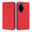 For Honor 100 Pro Strong Magnetic Frosted Flip Leather Phone Case(Red) - 1