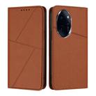 For Honor 100 Pro Strong Magnetic Frosted Flip Leather Phone Case(Coffee Color) - 1