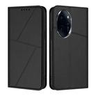 For Honor 100 Pro Strong Magnetic Frosted Flip Leather Phone Case(Black) - 1