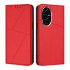 For Honor 200 Strong Magnetic Frosted Flip Leather Phone Case(Red) - 1