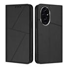 For Honor 200 Strong Magnetic Frosted Flip Leather Phone Case(Black) - 1