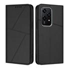 For Honor 200 Lite Global Strong Magnetic Frosted Flip Leather Phone Case(Black) - 1