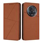 For Honor Magic5 Pro Strong Magnetic Frosted Flip Leather Phone Case(Coffee Color) - 1