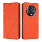 For Honor Magic5 Pro Strong Magnetic Frosted Flip Leather Phone Case(Orange) - 1
