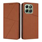 For Honor X6a / X6b Strong Magnetic Frosted Flip Leather Phone Case(Coffee Color) - 1