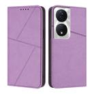 For Honor X7b 4G / 5G / 90 Smart Global Strong Magnetic Frosted Flip Leather Phone Case(Light Purple) - 1