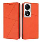 For Honor X7b 4G / 5G / 90 Smart Global Strong Magnetic Frosted Flip Leather Phone Case(Orange) - 1
