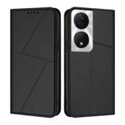 For Honor X7b 4G / 5G / 90 Smart Global Strong Magnetic Frosted Flip Leather Phone Case(Black) - 1