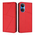 For Honor X7 / Play 30 Plus Strong Magnetic Frosted Flip Leather Phone Case(Red) - 1