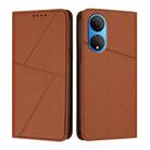 For Honor X7 / Play 30 Plus Strong Magnetic Frosted Flip Leather Phone Case(Coffee Color) - 1