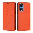 For Honor X7 / Play 30 Plus Strong Magnetic Frosted Flip Leather Phone Case(Orange) - 1