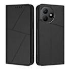 For Honor X50i+ Strong Magnetic Frosted Flip Leather Phone Case(Black) - 1