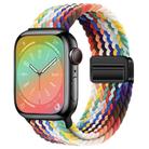 For Apple Watch 42mm / 41mm / 40mm / 38mm xDfind Magnetic Buckle Loop Woven Watch Band(Rainbow) - 1