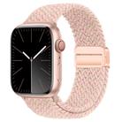 For Apple Watch 42mm / 41mm / 40mm / 38mm xDfind Magnetic Buckle Loop Woven Watch Band(Starlight Pink) - 1
