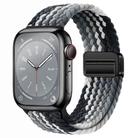 For Apple Watch 42mm / 41mm / 40mm / 38mm xDfind Magnetic Buckle Loop Woven Watch Band(Dazzling Black) - 1