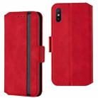 For Xiaomi Redmi 9A Retro Frosted Oil Side Horizontal Flip PU Leather Case with Holder & Card Slots(Red) - 1