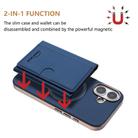 For iPhone 16 Plus Solid Color Horizontal Magnetic Card Bag RFID MagSafe Phone Case(Dark Blue) - 2