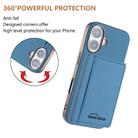 For iPhone 16 Plus Solid Color Horizontal Magnetic Card Bag RFID MagSafe Phone Case(Baby Blue) - 3