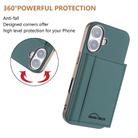 For iPhone 16 Plus Solid Color Horizontal Magnetic Card Bag RFID MagSafe Phone Case(Green) - 3