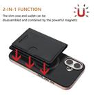 For iPhone 16 Plus Solid Color Horizontal Magnetic Card Bag RFID MagSafe Phone Case(Black) - 2