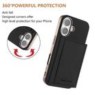 For iPhone 16 Plus Solid Color Horizontal Magnetic Card Bag RFID MagSafe Phone Case(Black) - 3
