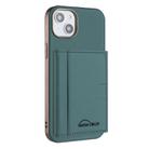 For iPhone 14 Plus Solid Color Horizontal Magnetic Card Bag RFID MagSafe Phone Case(Green) - 1