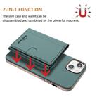 For iPhone 14 Plus Solid Color Horizontal Magnetic Card Bag RFID MagSafe Phone Case(Green) - 2