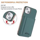 For iPhone 14 Plus Solid Color Horizontal Magnetic Card Bag RFID MagSafe Phone Case(Green) - 3
