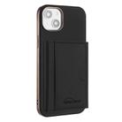 For iPhone 14 Solid Color Horizontal Magnetic Card Bag RFID MagSafe Phone Case(Black) - 1