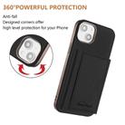For iPhone 14 Solid Color Horizontal Magnetic Card Bag RFID MagSafe Phone Case(Black) - 3