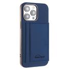 For iPhone 13 Pro Max Solid Color Horizontal Magnetic Card Bag RFID MagSafe Phone Case(Dark Blue) - 1