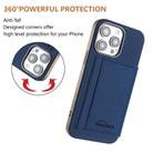 For iPhone 13 Pro Max Solid Color Horizontal Magnetic Card Bag RFID MagSafe Phone Case(Dark Blue) - 3