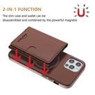 For iPhone 12 / 12 Pro Solid Color Horizontal Magnetic Card Bag RFID MagSafe Phone Case(Brown) - 2