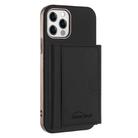 For iPhone 12 / 12 Pro Solid Color Horizontal Magnetic Card Bag RFID MagSafe Phone Case(Black) - 1