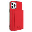 For iPhone 11 Solid Color Horizontal Magnetic Card Bag RFID MagSafe Phone Case(Red) - 1