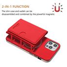 For iPhone 11 Solid Color Horizontal Magnetic Card Bag RFID MagSafe Phone Case(Red) - 2