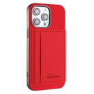 For iPhone 11 Pro Solid Color Horizontal Magnetic Card Bag RFID MagSafe Phone Case(Red) - 1