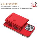 For iPhone 11 Pro Solid Color Horizontal Magnetic Card Bag RFID MagSafe Phone Case(Red) - 2