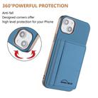 For iPhone 13 Solid Color Horizontal Magnetic Card Bag RFID MagSafe Phone Case(Baby Blue) - 3