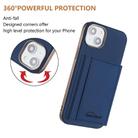 For iPhone 15 Plus Solid Color Horizontal Magnetic Card Bag RFID MagSafe Phone Case(Dark Blue) - 3