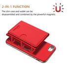 For iPhone 8 / 7 / 6 Solid Color Horizontal Magnetic Card Bag RFID MagSafe Phone Case(Red) - 2