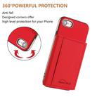 For iPhone 8 / 7 / 6 Solid Color Horizontal Magnetic Card Bag RFID MagSafe Phone Case(Red) - 3