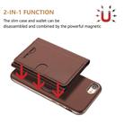 For iPhone 8 / 7 / 6 Solid Color Horizontal Magnetic Card Bag RFID MagSafe Phone Case(Brown) - 2