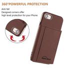 For iPhone 8 / 7 / 6 Solid Color Horizontal Magnetic Card Bag RFID MagSafe Phone Case(Brown) - 3